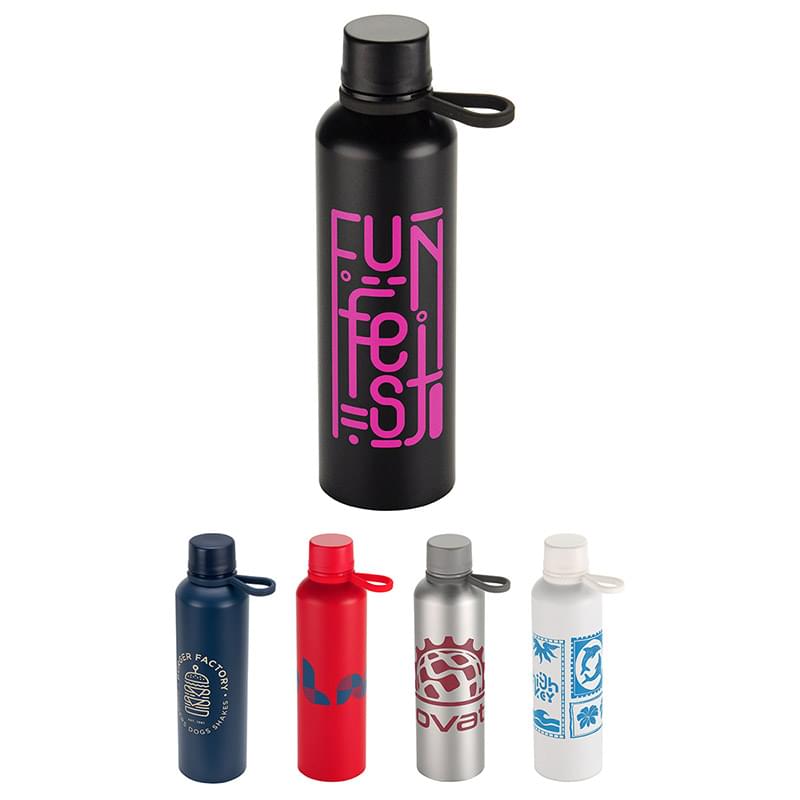 Avento 25 oz Recycled Aluminum Bottle w/ Silicone Loop