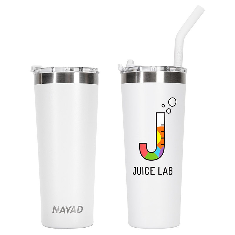 Nayad Trouper 22oz Stainless Double Wall Tumbler with Straw White