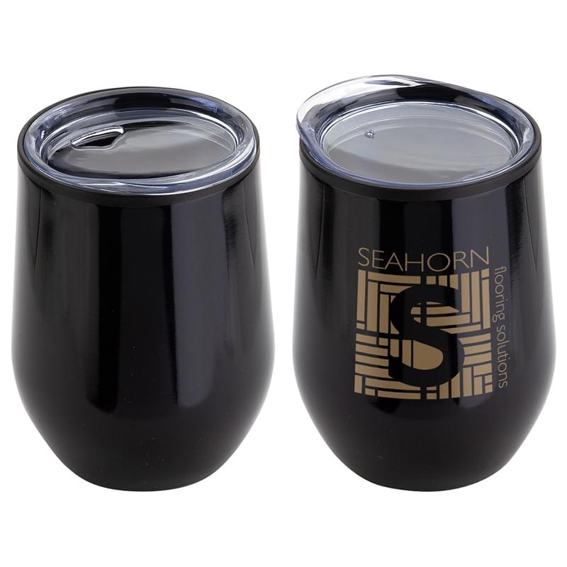 Onyx 12 oz Stainless Steel/Polypropylene Wine Goblet Black