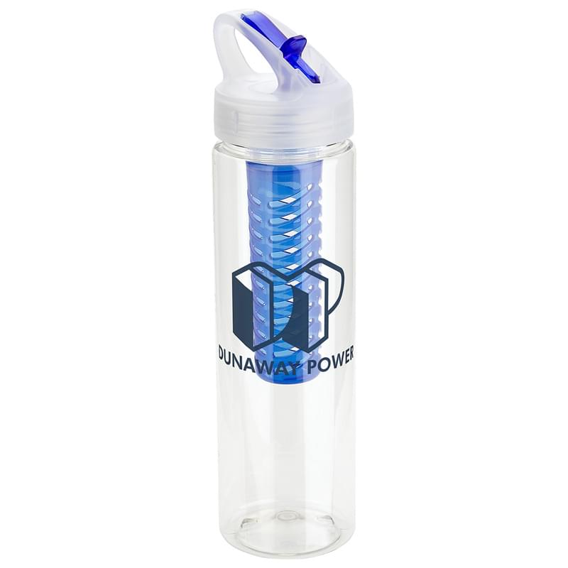 Arena 25 oz PET Eco-Polyclear(TM) Infuser Bottle with Flip-Up Lid Blue