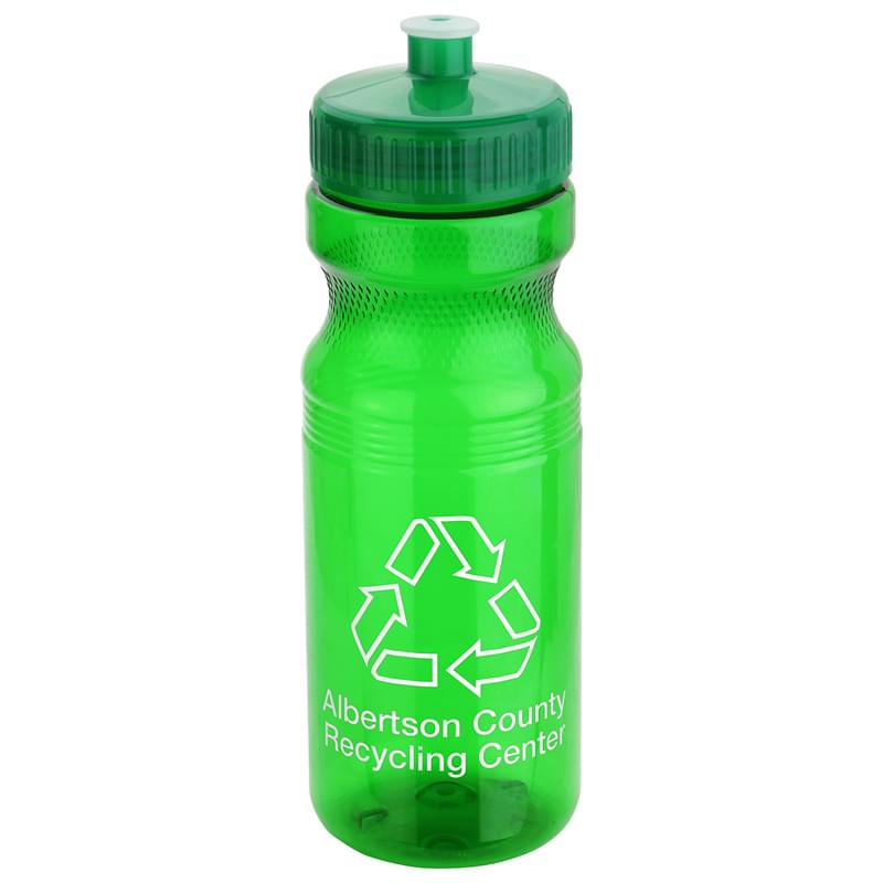 Cycler 24 oz PET Eco-Polyclear(TM) Bottle with Push-Pull Lid Green