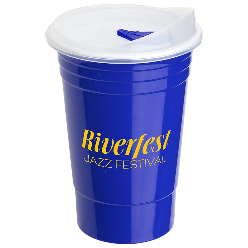 Fiesta 16 oz Double Wall Insulated Cup Blue