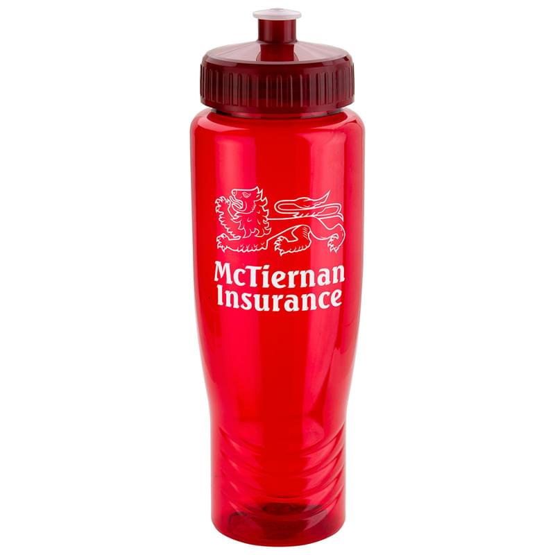 Sprint 28 oz PET Eco-Polyclear(TM) Bottle with Push-Pull Lid Red