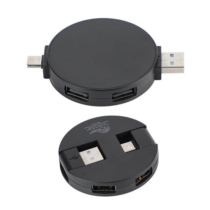 Quad 4-Port USB-C & USB-A Hub With Recycled ABS Case