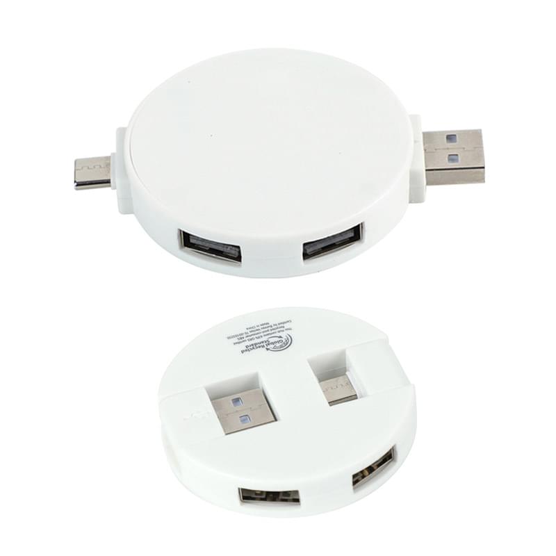 Quad 4-Port USB-C & USB-A Hub With Recycled ABS Case