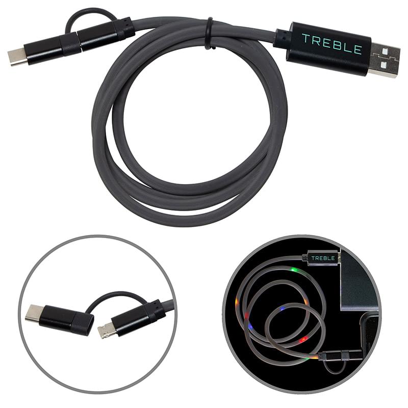 Treble 3-in-1 Light Up Charging Cable
