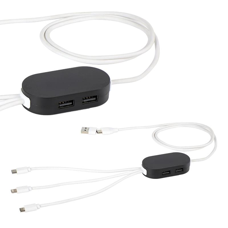 Triumph 3-in-1 Charging Cable With 4-Port USB Hub