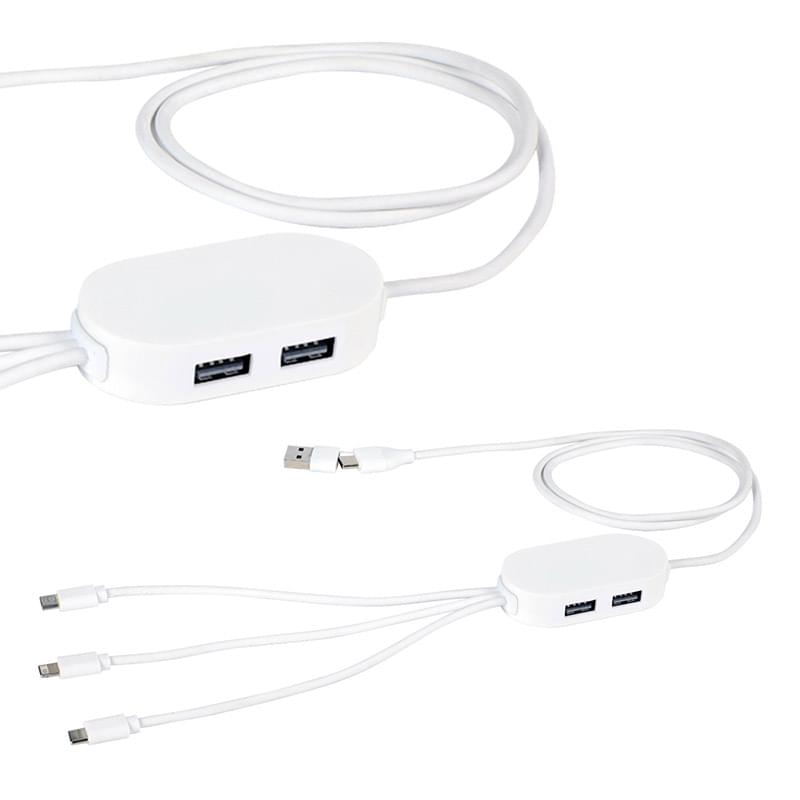 Triumph 3-in-1 Charging Cable With 4-Port USB Hub