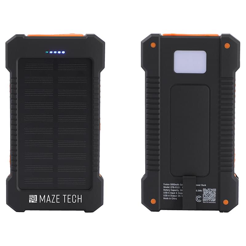 Fusion 5000mAh Solar-Charging Power Bank