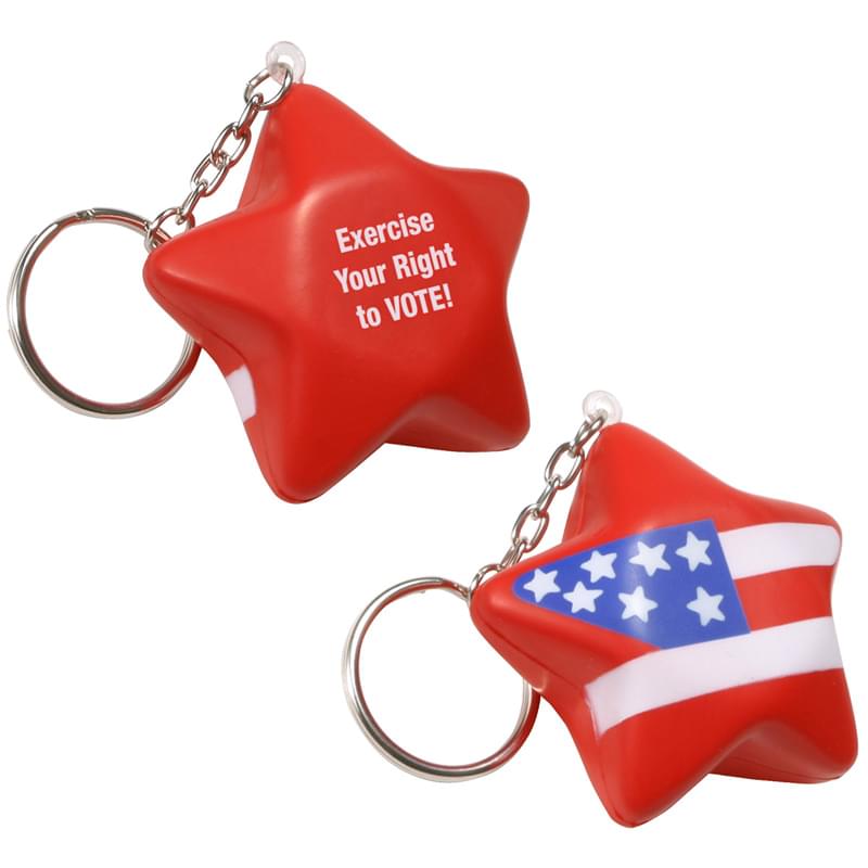 Patriotic Star Stress Reliever Keychain