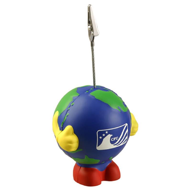 Earth Ball Man Stress Reliever Memo Holder