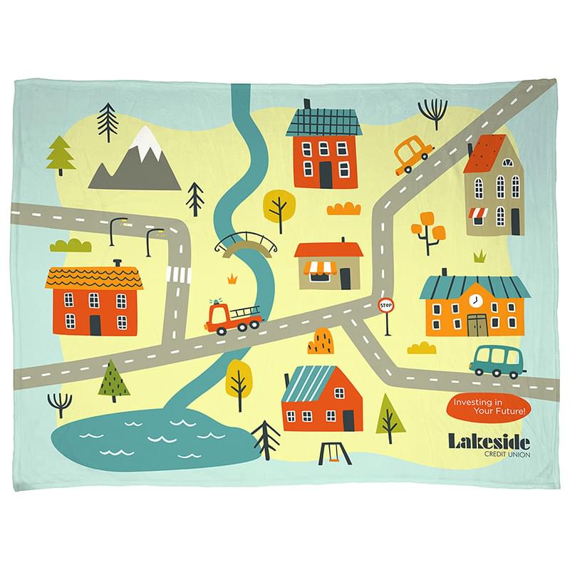 Silk Touch 60" x 80" 300GSM Polyester Blanket - Full Color