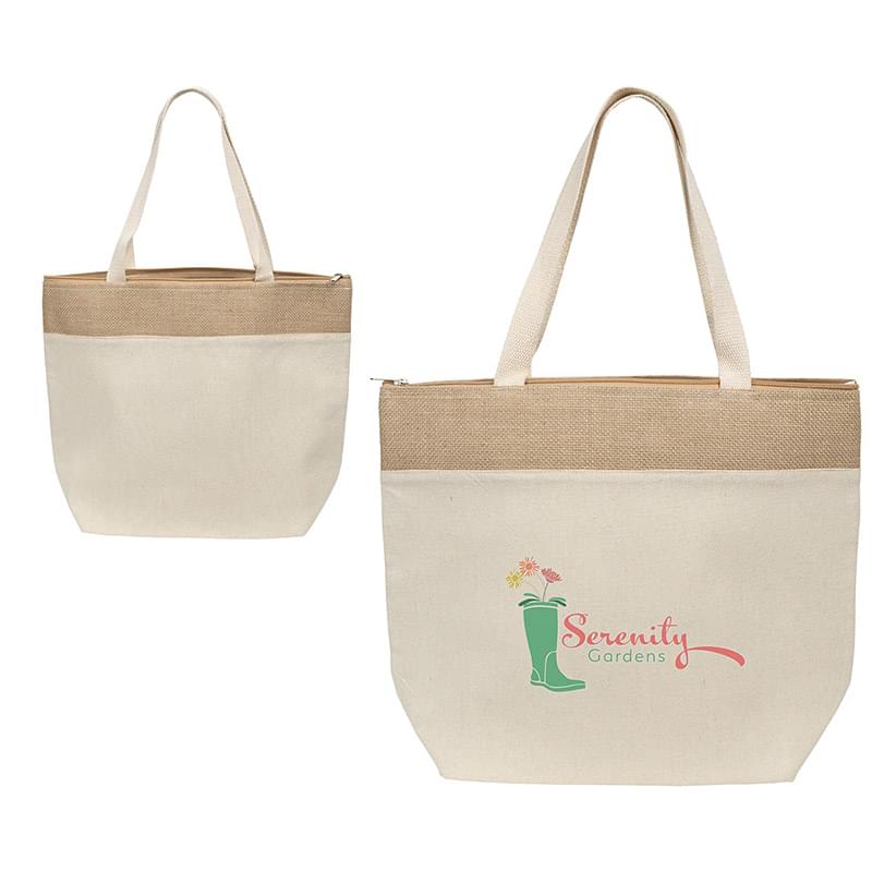 Savanna Jute & Recycled Cotton Cooler Tote Natural