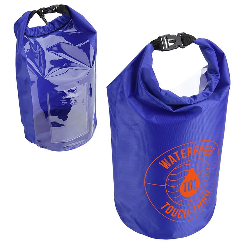 10-Liter Waterproof Gear Bag With Touch-Thru Pouch Blue