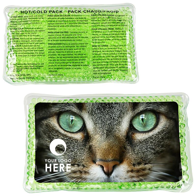 Cat Eyes Large Rectangle Aqua Pearls Hot/Cold Pack