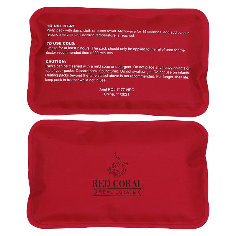 Rectangle Nylon-Covered Hot/Cold Pack Red