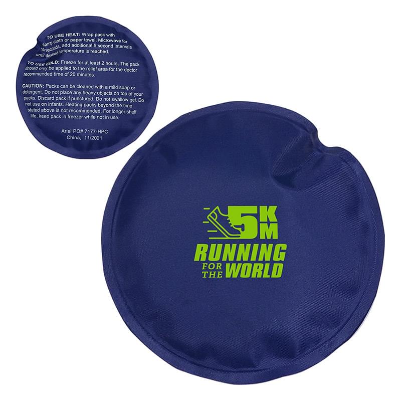Round Nylon-Covered Hot/Cold Pack Navy