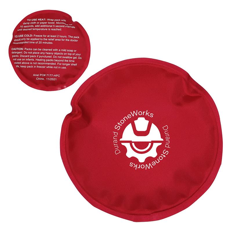 Round Nylon-Covered Hot/Cold Pack Red