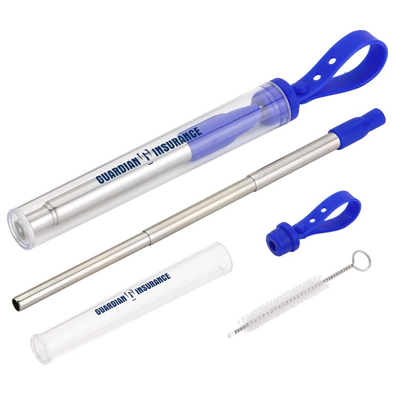 Sip 'N Slide Telescoping Straw With Cleaning Brush Blue