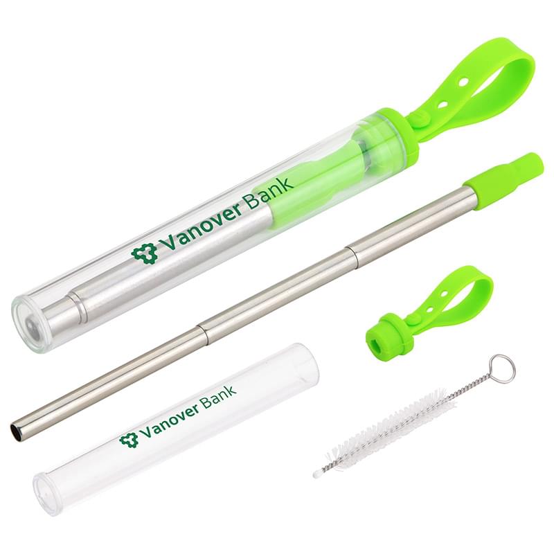 Sip 'N Slide Telescoping Straw With Cleaning Brush Lime Green