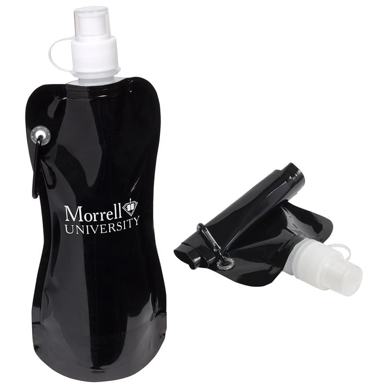Foldable 16 oz Water Bottle with Carabiner