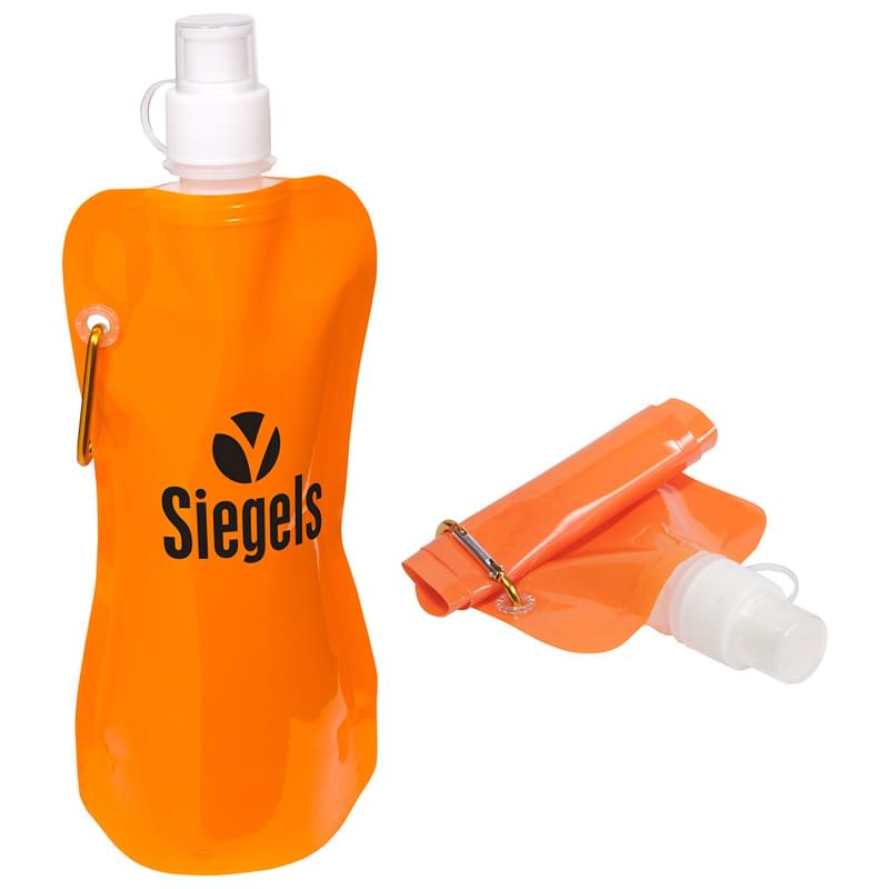 Foldable 16 oz Water Bottle with Carabiner