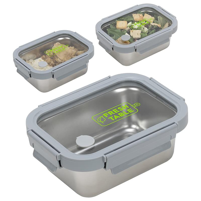 Heat 'N Eat Microwaveable Stainless Steel Lunch Box Gray
