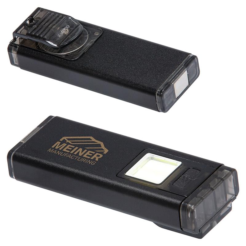Flash Pocket COB Flashlight With Clip & Magnet Black
