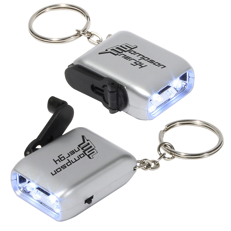 Mini Dynamo Flashlight Keychain