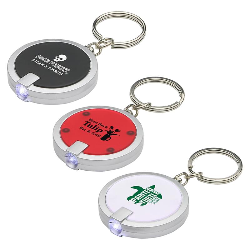 Round Simple Touch LED Keychain