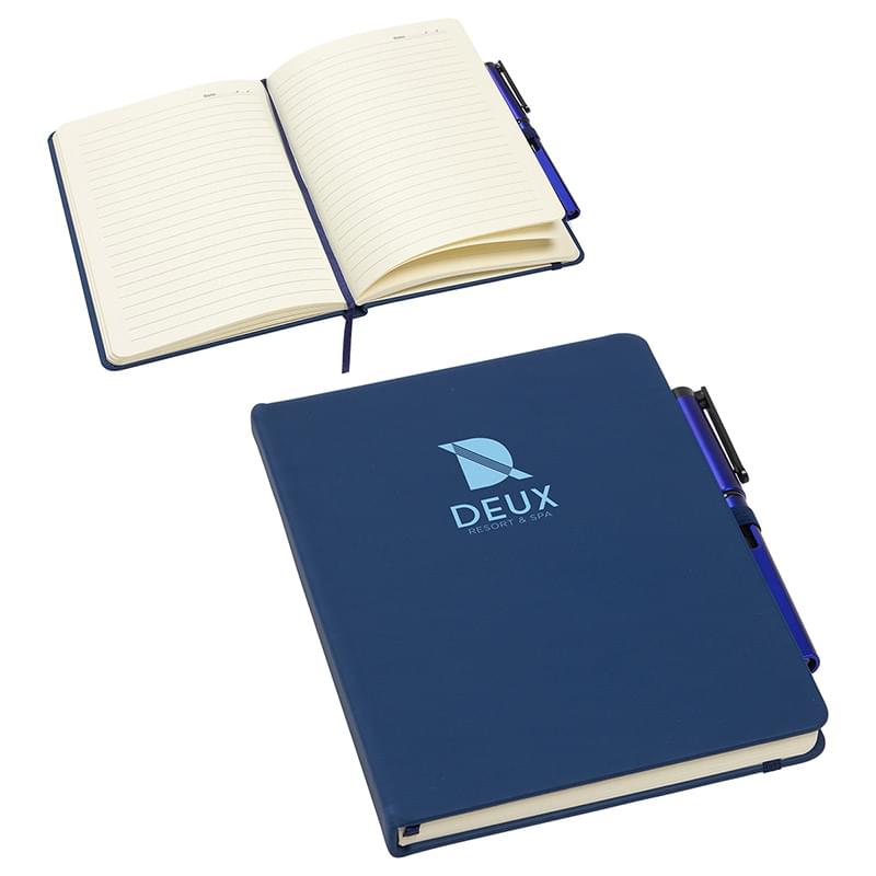 Quorum Soft Touch Journal with Matching Color Gel Pen Navy