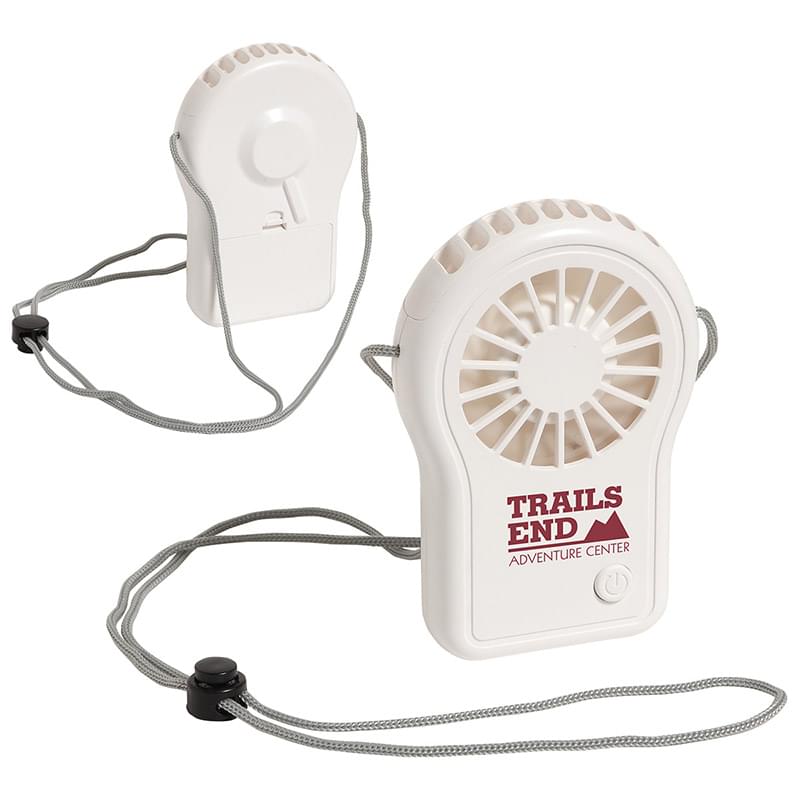 Cool Breeze Portable Fan with Adjustable Lanyard White