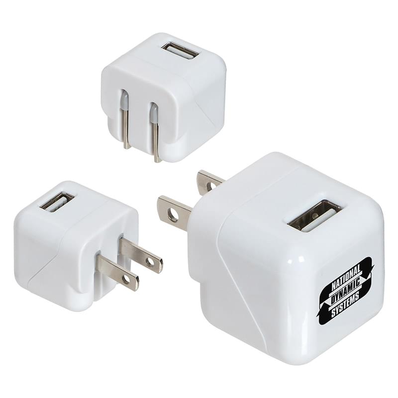 AC to USB Adapter w/ Foldable Prongs