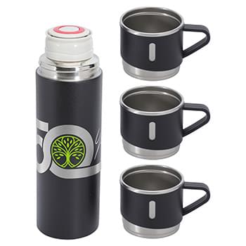 4-Piece Bottle & Cup Gift Set Black