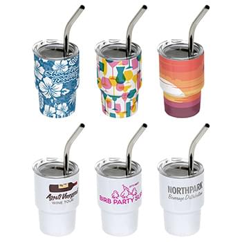 Mini Belmont 3 oz Tumbler with Straw White