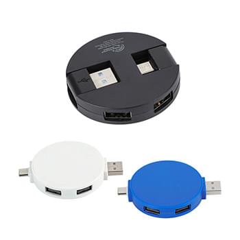 Quad 4-Port USB-C & USB-A Hub With Recycled ABS Case