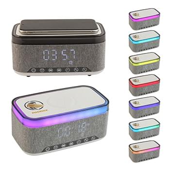 Sunset 20W Stereo Speaker w/Clock/Radio/Wireless Charger