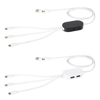 Triumph 3-in-1 Charging Cable With 4-Port USB Hub