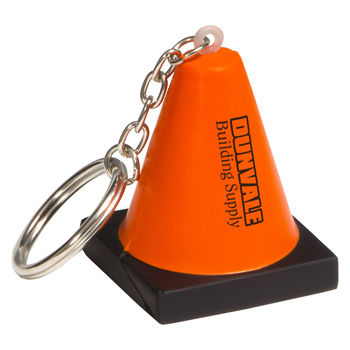 Construction Cone Stress Reliever Key Chain