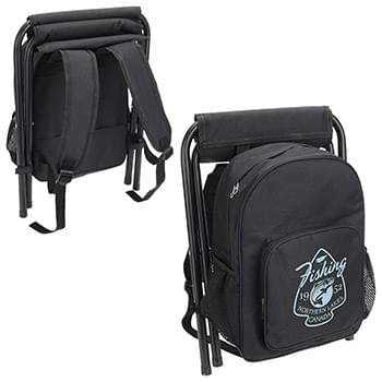 Fieldcrest Cooler Backpack with Folding Stool Black