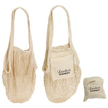Sonnet Collapsible Cotton Mesh Tote Tan/Natural