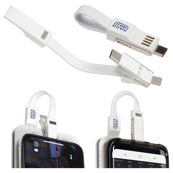 MagnaSnap 3-in-1 Charging Cable with Type C Adapter White