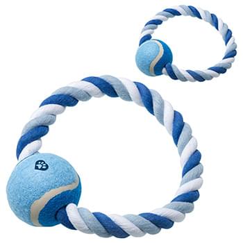 Circlet Rope Ring & Ball Pet Toy Blue