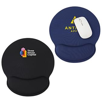 Crest Non-Slip Mouse Pad with Foam Wrist Rest