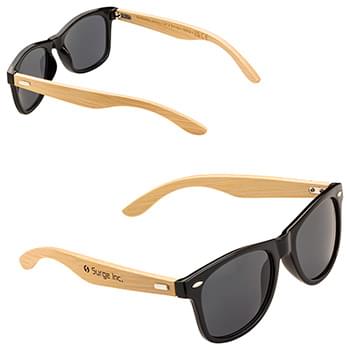 Bamboo Recycled Polycarbonate UV400 Sunglasses Black
